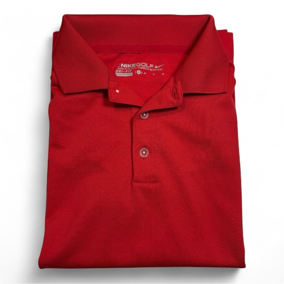 Boys Nike Golf Dri-Fit Red Polo Shirt - Picture 3 of 4